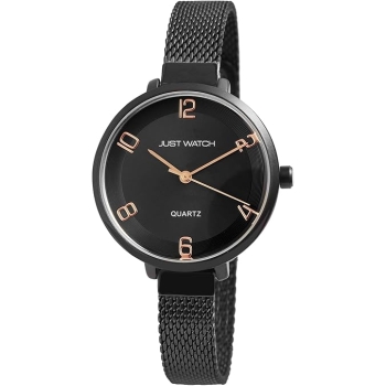 Just Watch JW10081-001 Damenuhr Milanaise schwarz