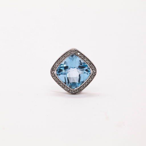 Anhänger Weißgold 585 mit Brillant und Topas 0,2 CT Wesselton SI Anhänger Weißgold 585 mit Brillant und Topas 0,2 CT Wesselton SI