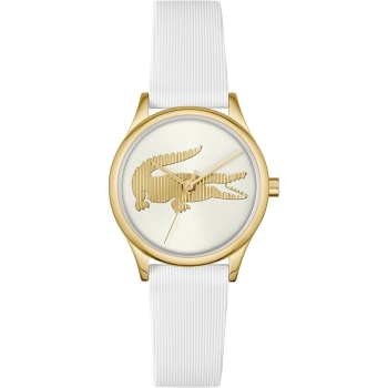 Lacoste 2001480 Damenuhr Gold Weiß Silikonuhrband