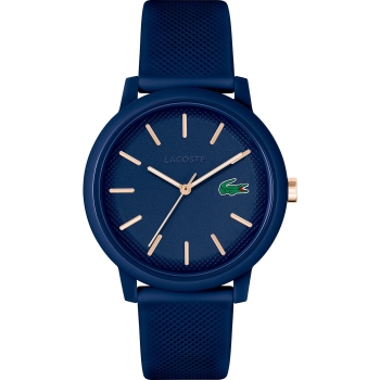 Lacoste 2011234 Herrenuhr Rosé Blau Silikonuhrband
