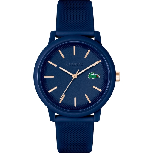 Lacoste 2011234 Herrenuhr Rosé Blau Silikonuhrband
