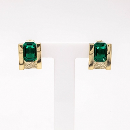 Ohrschmuck Gelbgold 585 Ohrclip mit Turmalin Grün Ohrschmuck Gelbgold 585 Ohrclip mit Turmalin Grün