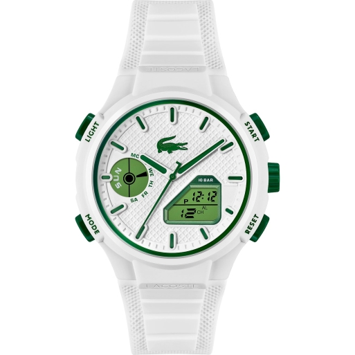 Lacoste 2011364 Herrenuhr Weiß Digital Analog Silikonuhrband