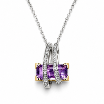 Anhänger Gelbgold und Weißgold 585 mit Amethyst und Brillanten