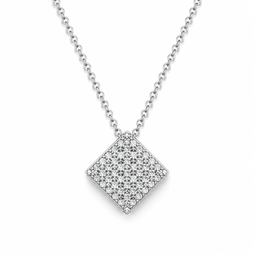 Brillant Anhänger Weißgold 585 Eckig 0,56 Carat