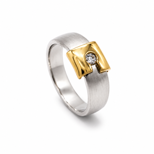 Damenring Platin 950 mit Brillant 0,10 ct Wesselton SI