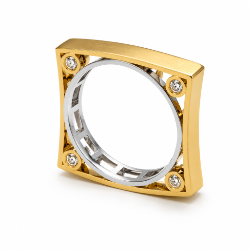 Damenring Gelbgold 585 mit Brillanten 0,31 CT Wesselton Pique