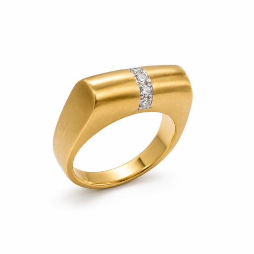 Damenring Gelbgold 585 Massiv mit Brillanten 0,50 CT Wesselton Pique