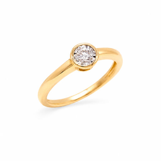 Verlobungsring Gelbgold 585 mit Brillant 0,15 CT Wesselton SI