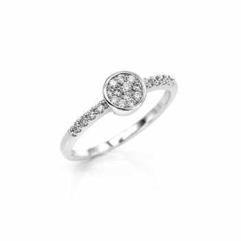 Verlobungsring Weißgold 585 mit Brillanten 0,35 CT Wesselton Pique