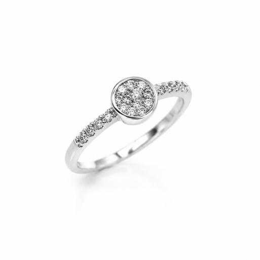 Verlobungsring Weißgold 585 mit Brillanten 0,35 CT Wesselton Pique