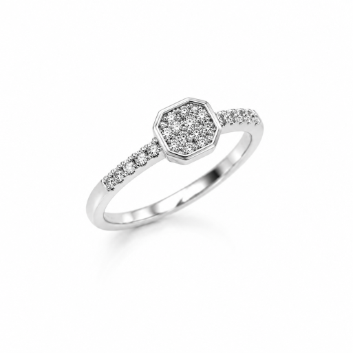 Verlobungsring Weißgold 585 mit Brillanten 0,35 CT Wesselton Pique