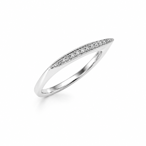 Damenring Weißgold 585 mit Brillanten 0,03 CT Wesselton Pique