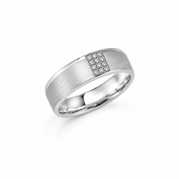 Damenring Weißgold 585 Massiv mit Brillanten 0,20 CT Wesselton Pique