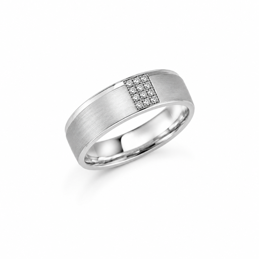 Damenring Weißgold 585 Massiv mit Brillanten 0,20 CT Wesselton Pique