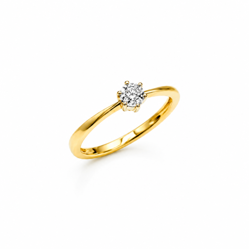 Verlobungsring Gelbgold 585 mit Brillant 0,05 CT Wesselton SI