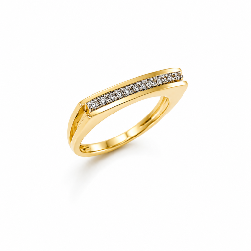 Damenring Gelbgold 585 mit Brillanten 0,09 CT Wesselton Pique