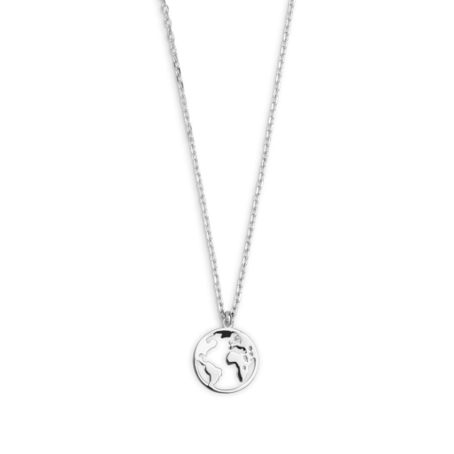 Xenox Wanderlust Weltkugel Halskette Silber XS3160