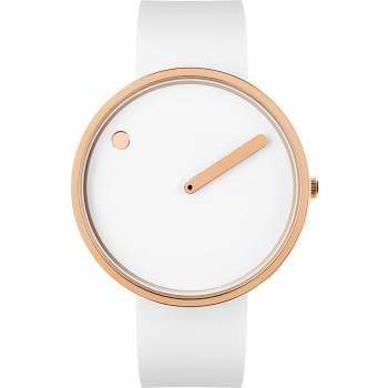 PICTO 43383 Damenuhr Herrenuhr white/IP roségold Designeruhr