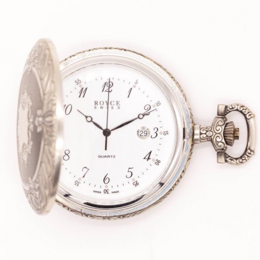 Taschenuhr Royce Quarz Altversilbert mit Deckel 4322001 Taschenuhr Royce Quarz Altversilbert mit Deckel 4322001