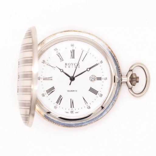 Taschenuhr Royce Quarz Altversilbert mit Deckel 4324002 Taschenuhr Royce Quarz Altversilbert mit Deckel 4324002