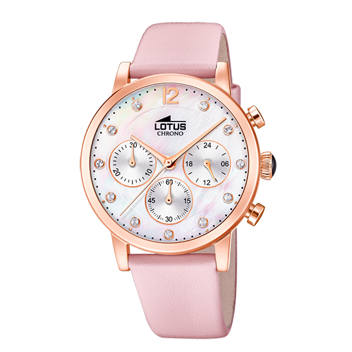 Lotus 18675/1 Damenuhr Quarz Chronograph Rosé Lederband Lotus 18675/1 Damenuhr Quarz Chronograph Rosé Lederband